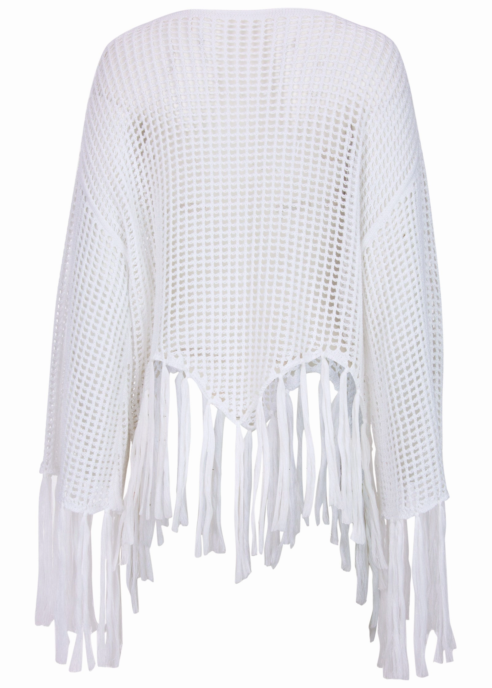 Fringe Crochet Cover-Up - Cream