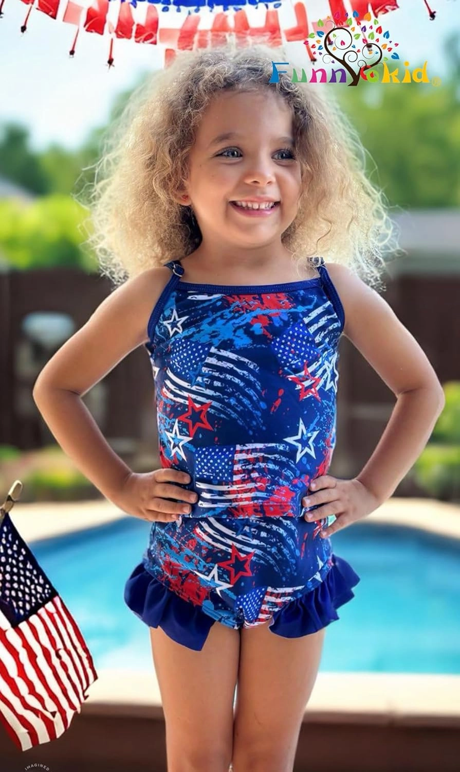 Funnycokid Girls Swimsuit 3 Pieces Long Sleeve Rash Guard Set Tankini Bathing Suits Summer Kids Swimwear 3-10 Years