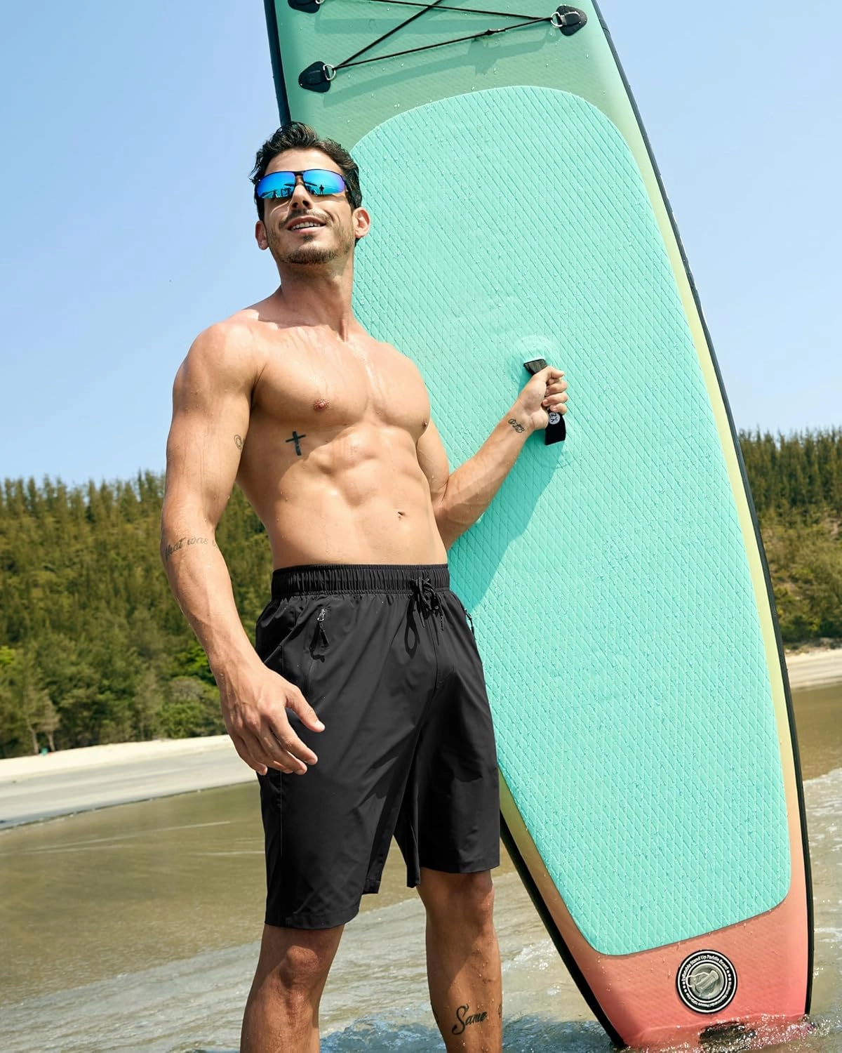 G Gradual Men's Swim Trunks 9" Quick Dry Swimming Board Shorts with Zipper Pockets Swimwear Bathing Suit for Men No Liner