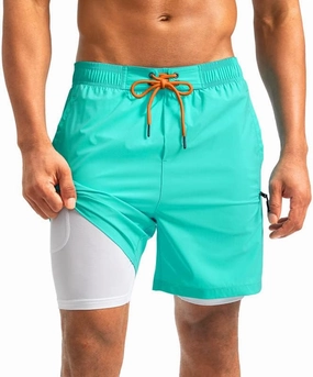 G Gradual Mens Swim Trunks with Compression Liner 5 inch Inseam Quick Dry Bathing Suits with Zipper Pocket-No Thigh Chafing