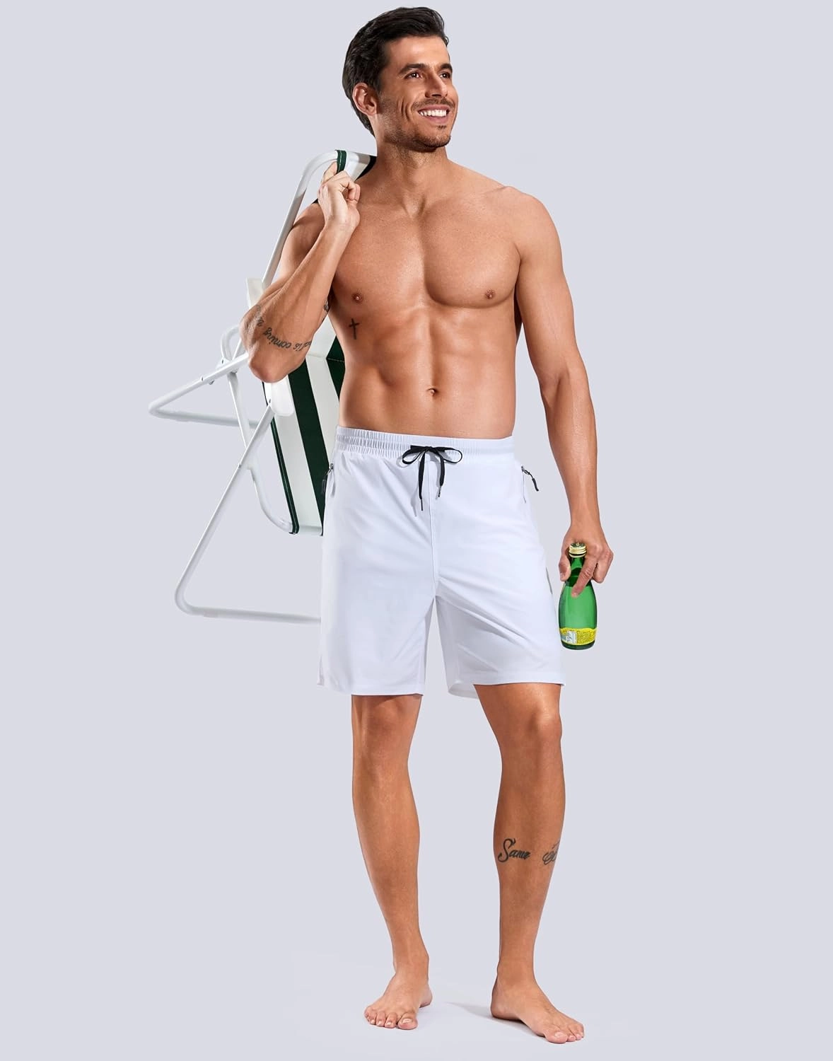 G Gradual Mens Swim Trunks with Compression Liner 7" Quick Dry Board Shorts Swimsuit Bathing Suit for Men with Zipper Pockets