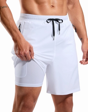 G Gradual Mens Swim Trunks with Compression Liner 7" Quick Dry Board Shorts Swimsuit Bathing Suit for Men with Zipper Pockets