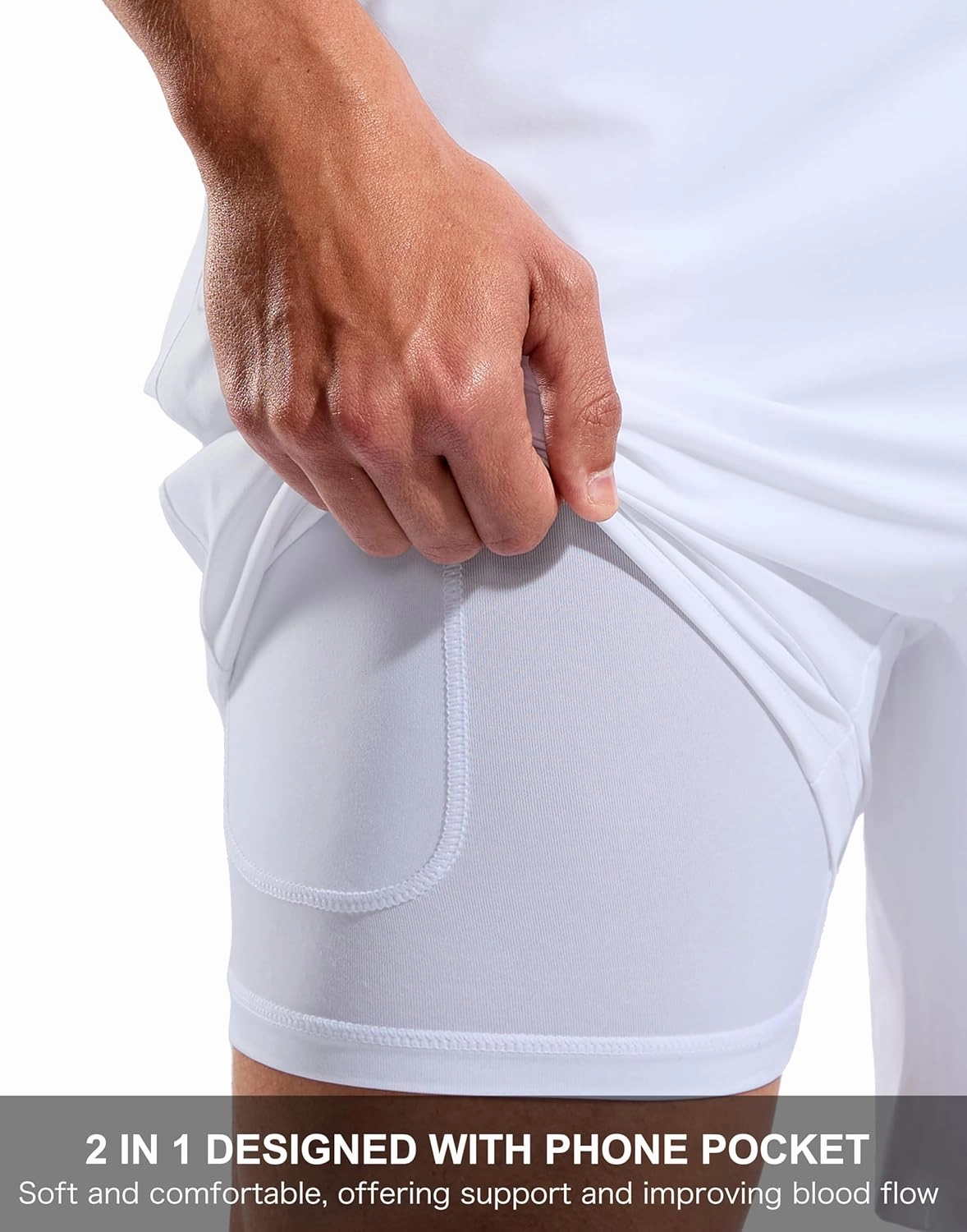 G Gradual Mens Swim Trunks with Compression Liner 7" Quick Dry Board Shorts Swimsuit Bathing Suit for Men with Zipper Pockets