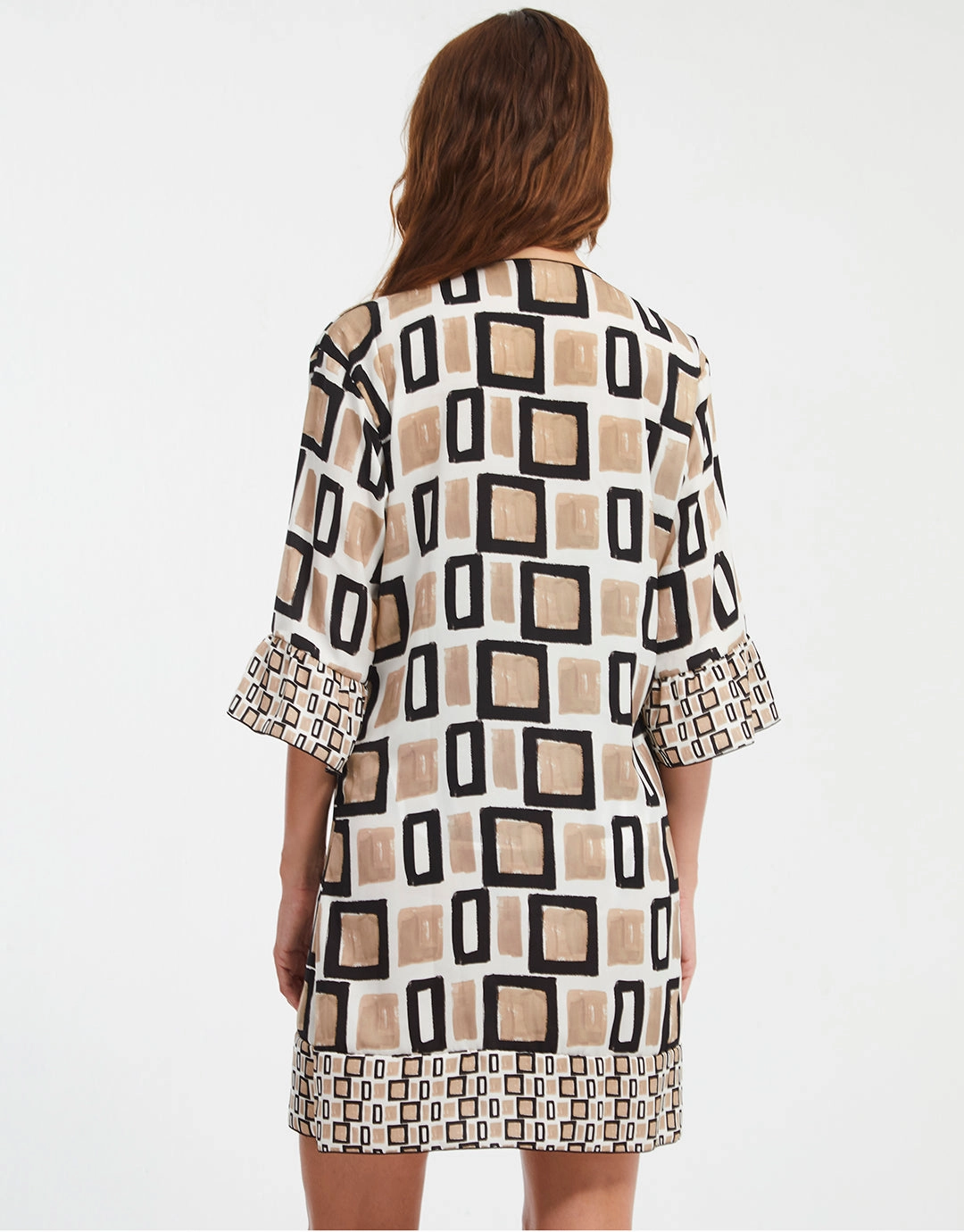 Geo Beach Dress - Black White and Gold