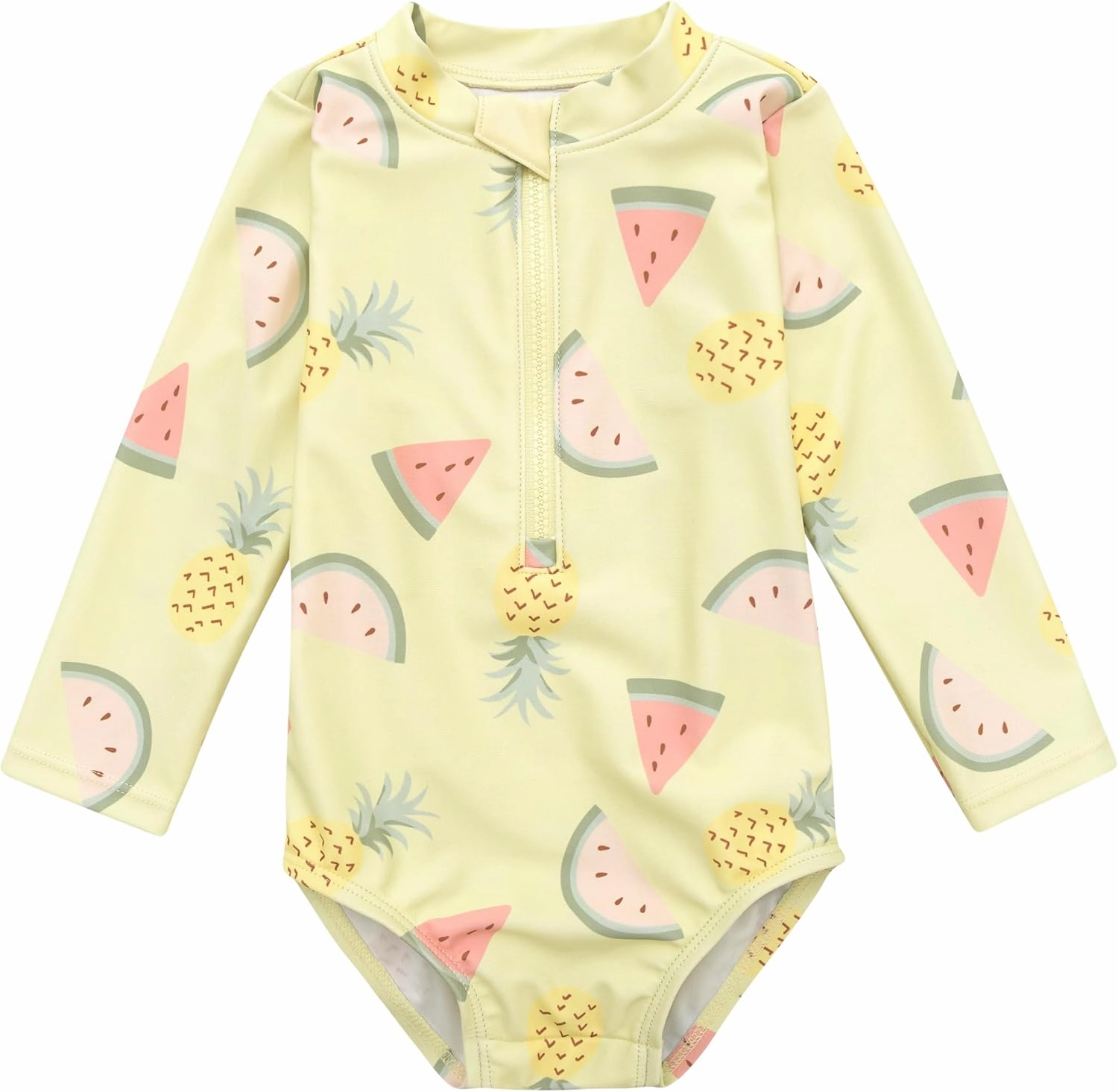 Gerber Girls' Toddler Long Sleeve One Piece Rashguard Swimsuit