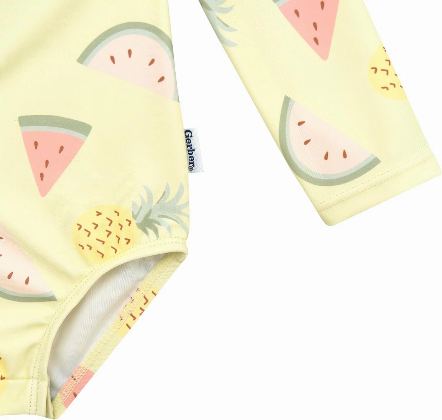Gerber Girls' Toddler Long Sleeve One Piece Rashguard Swimsuit