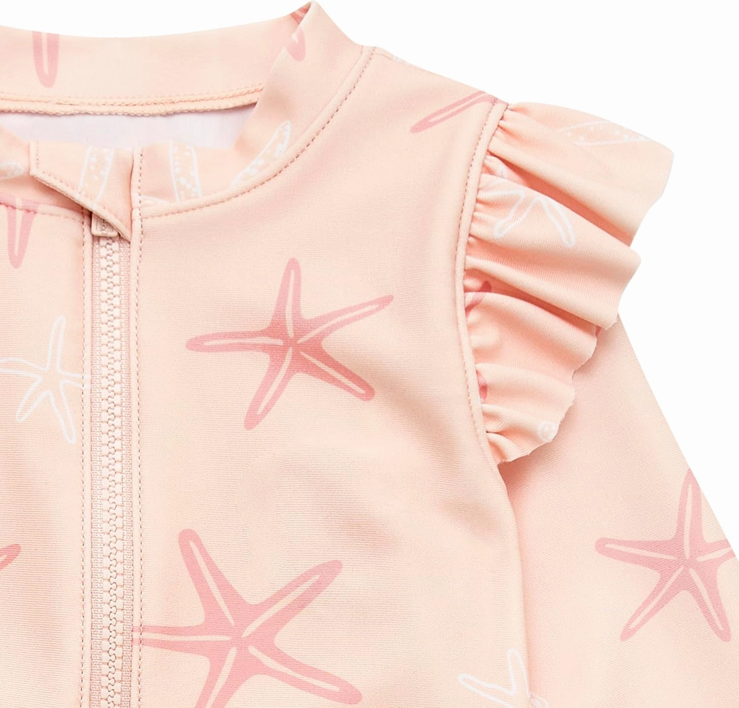 Gerber Girls' Toddler Long Sleeve One Piece Rashguard Swimsuit