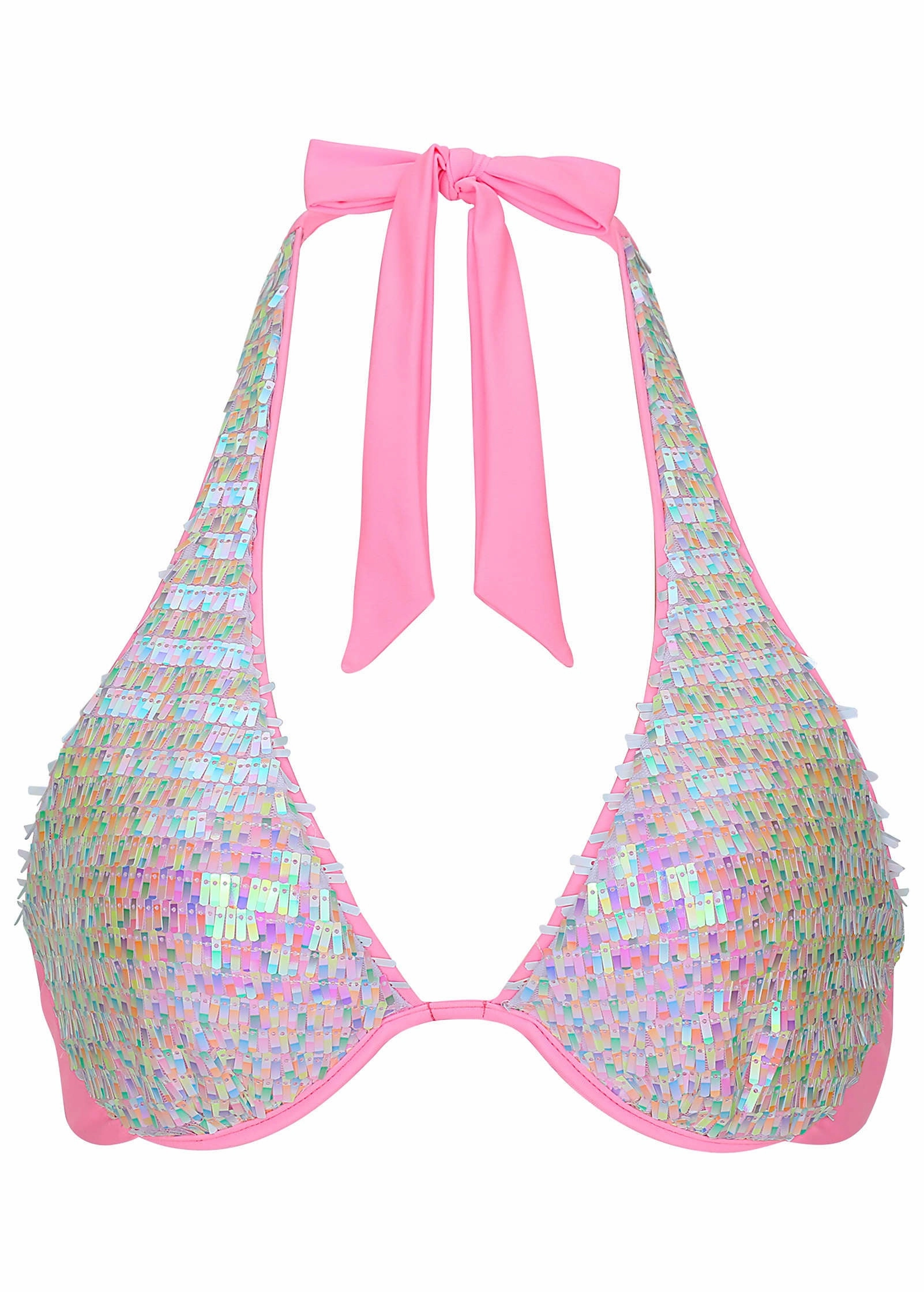 Getaway Glitz Belize Underwire Halter Top - Pink Multi
