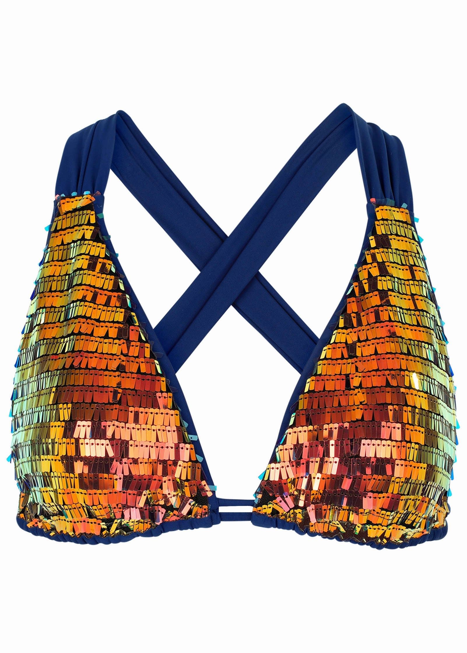 Getaway Glitz Triangle Top - Sea Green Multi