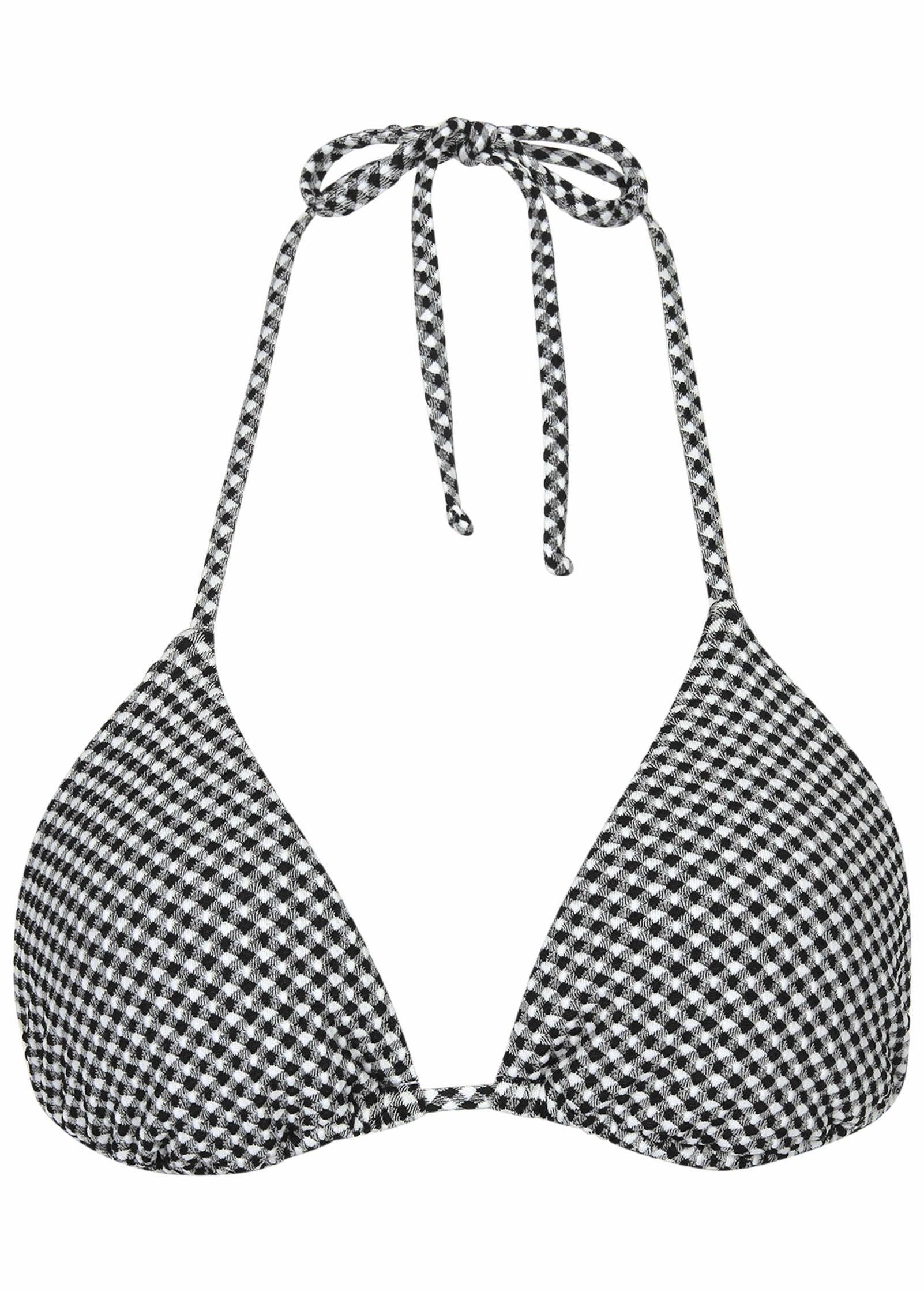 Gingham Bahamas Triangle Top - Black & White