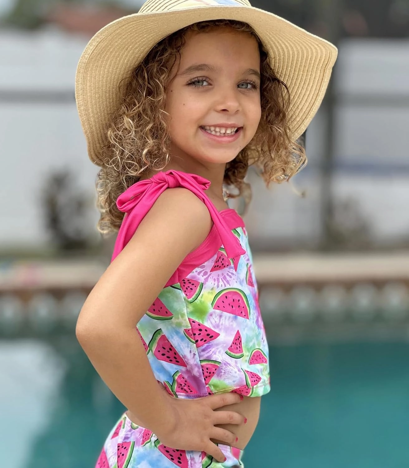 Girls 2 Piece Swimsuit Size 5-12 Summer Beach Bathing Suits for Girls Tankini Swimsuit Quick Dry Swimwear