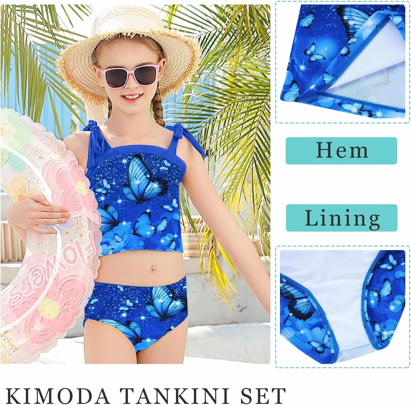 Girls 2 Piece Swimsuit Size 5-12 Summer Beach Bathing Suits for Girls Tankini Swimsuit Quick Dry Swimwear