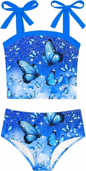 Girls 2 Piece Swimsuit Size 5-12 Summer Beach Bathing Suits for Girls Tankini Swimsuit Quick Dry Swimwear