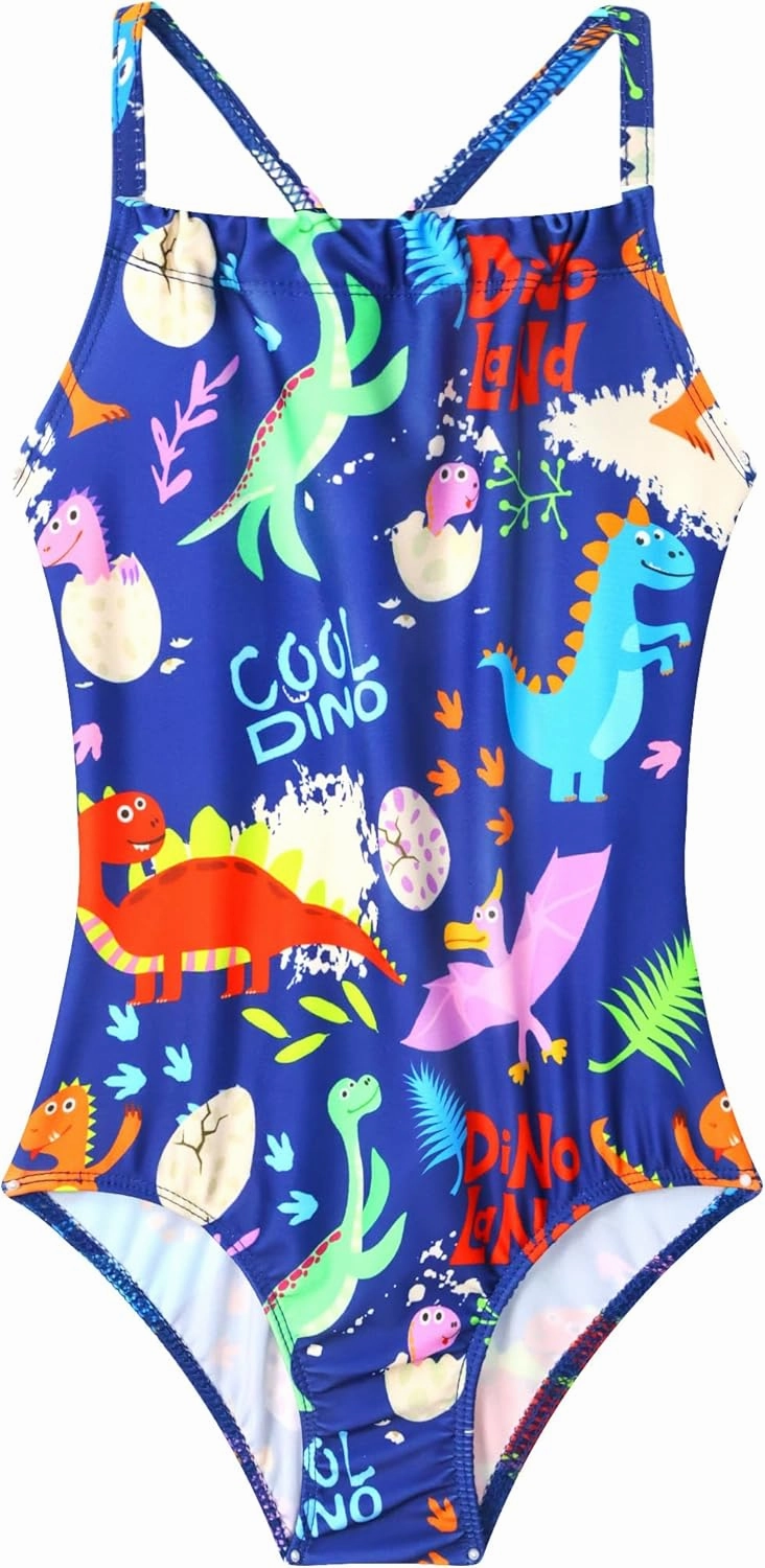 Girls Bathing Suits UPF 50  Swimsuits Quick-Dry Cross-Strap for Toddlers & Kids 3-12T Sleeveless Sun Protection
