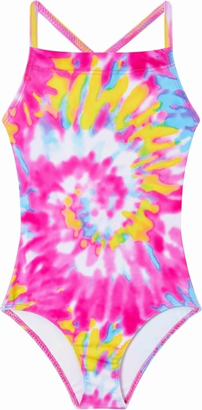 Girls Bathing Suits UPF 50  Swimsuits Quick-Dry Cross-Strap for Toddlers & Kids 3-12T Sleeveless Sun Protection