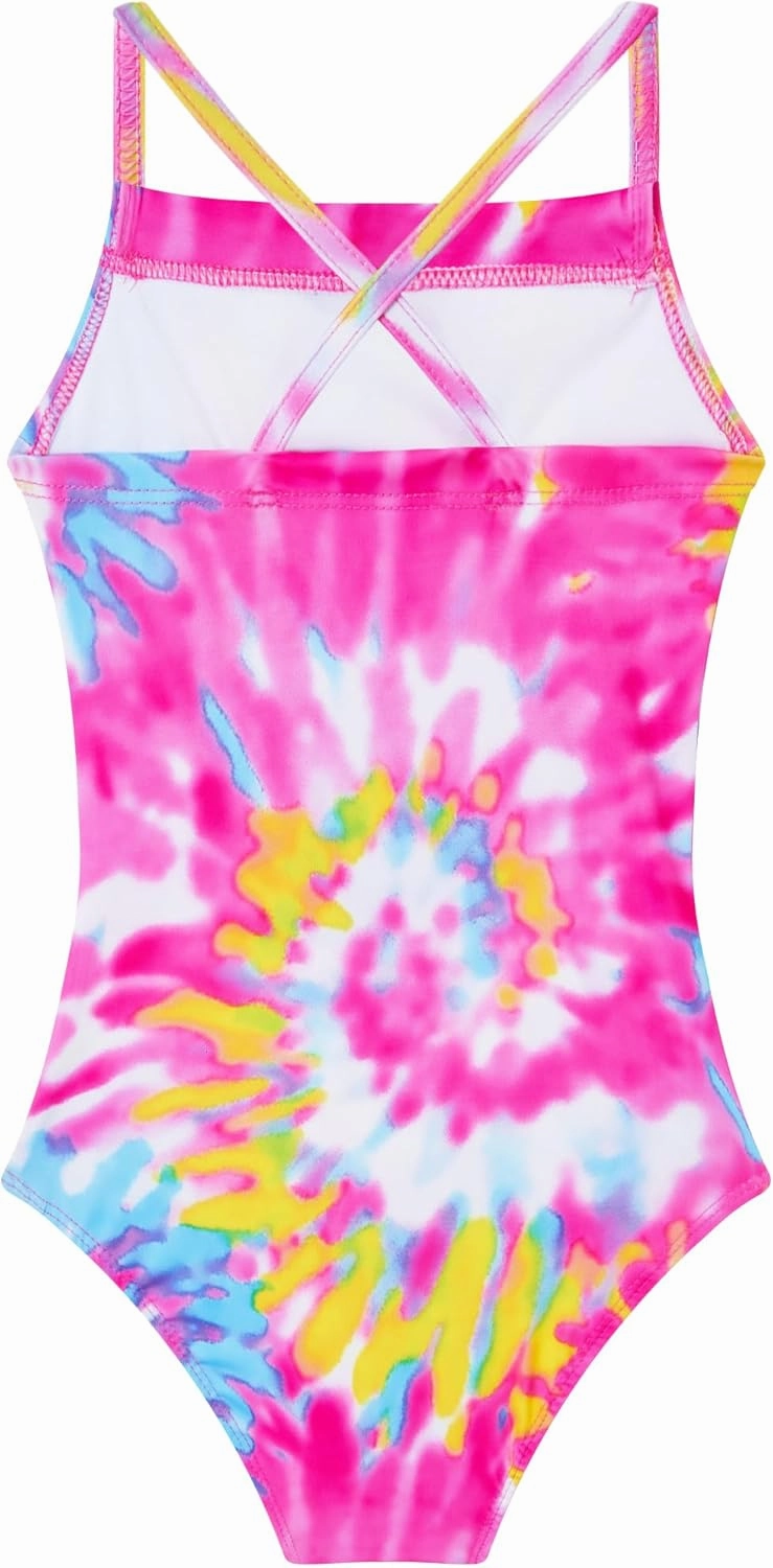 Girls Bathing Suits UPF 50  Swimsuits Quick-Dry Cross-Strap for Toddlers & Kids 3-12T Sleeveless Sun Protection