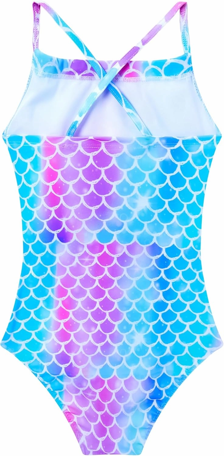 Girls Bathing Suits UPF 50  Swimsuits Quick-Dry Cross-Strap for Toddlers & Kids 3-12T Sleeveless Sun Protection