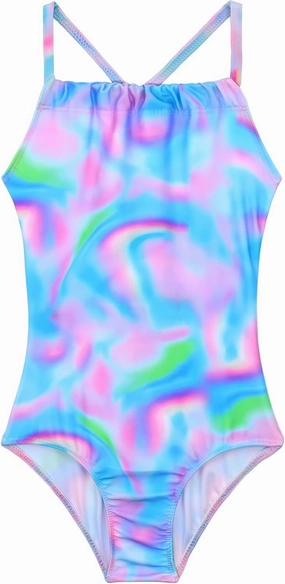 Girls Bathing Suits UPF 50  Swimsuits Quick-Dry Cross-Strap for Toddlers & Kids 3-12T Sleeveless Sun Protection