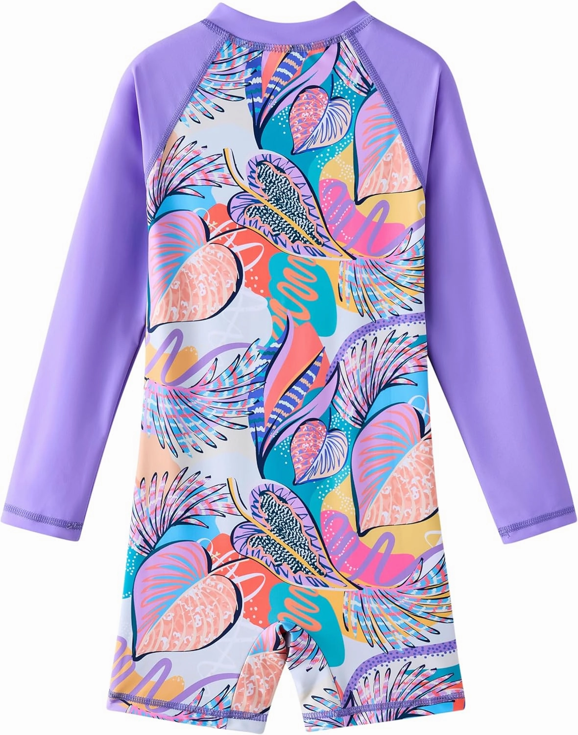 Girls Long Sleeve Rash Guard Swimsuits Zipper Bathing Suits