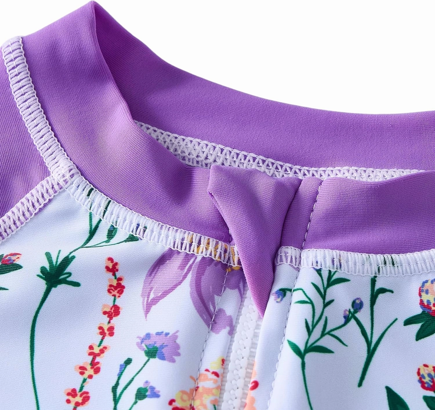 Girls Long Sleeve Rash Guard Swimsuits Zipper Bathing Suits