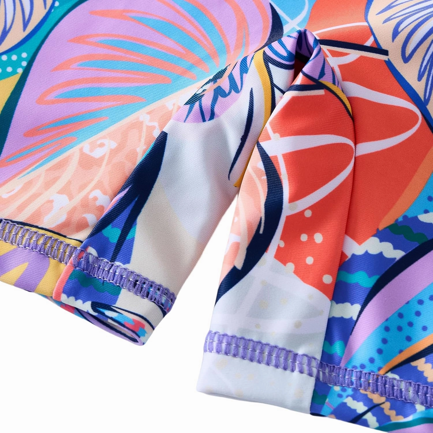Girls Long Sleeve Rash Guard Swimsuits Zipper Bathing Suits