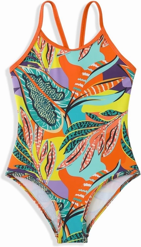 Girls One Piece Swimsuit Kids Girl Halter Quick Dry Swimwear Beach Summer Floral Bathing Suit 4-12 Years