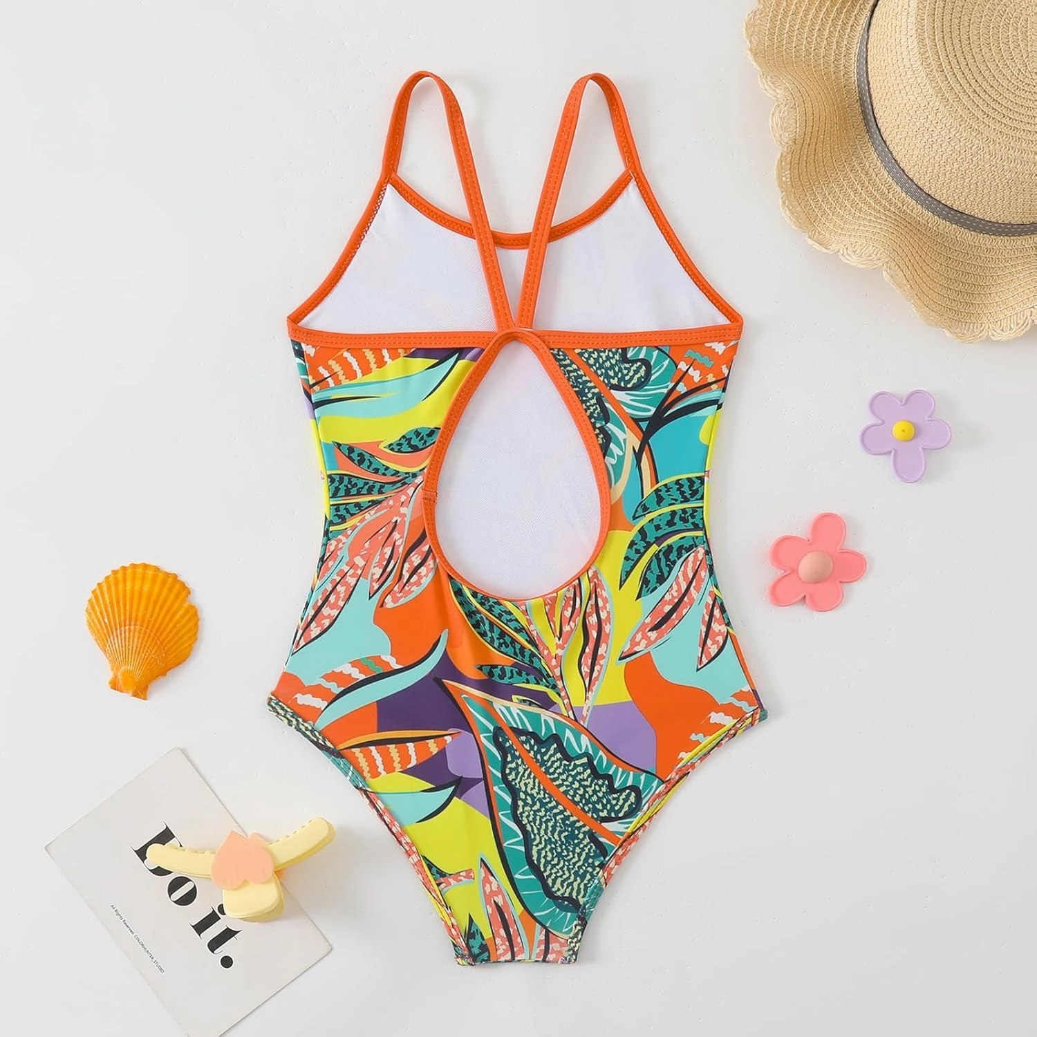 Girls One Piece Swimsuit Kids Girl Halter Quick Dry Swimwear Beach Summer Floral Bathing Suit 4-12 Years