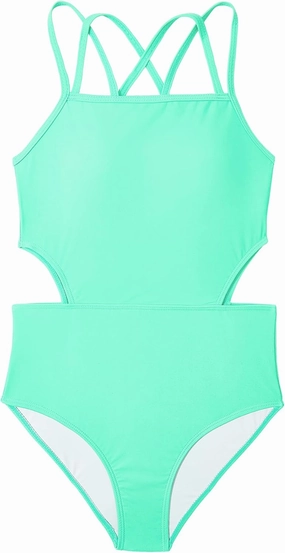 Girls One Piece Swimsuits Bathing Suit for Teens Cut Out Cute Girls' One-Piece Swimwear Criss Cross for Kids Summer Beach