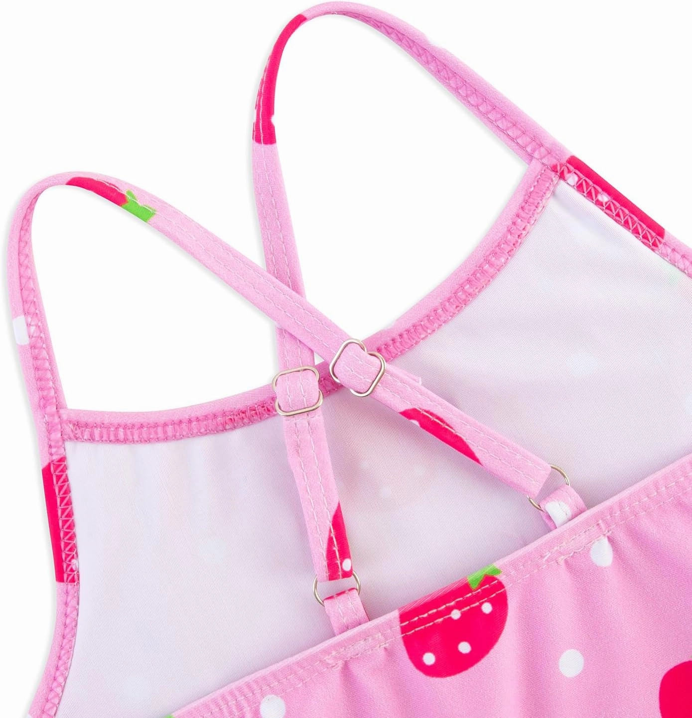 Girls One Piece Swimsuits Cute Ruffles Swimming Bathing Suit with Adjustable Straps Beach Pool Kids Swimwear 3T-12