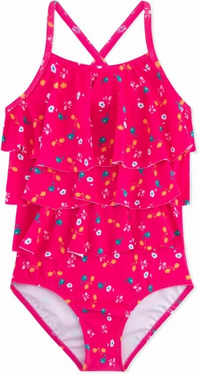 Girls One Piece Swimsuits Cute Ruffles Swimming Bathing Suit with Adjustable Straps Beach Pool Kids Swimwear 3T-12