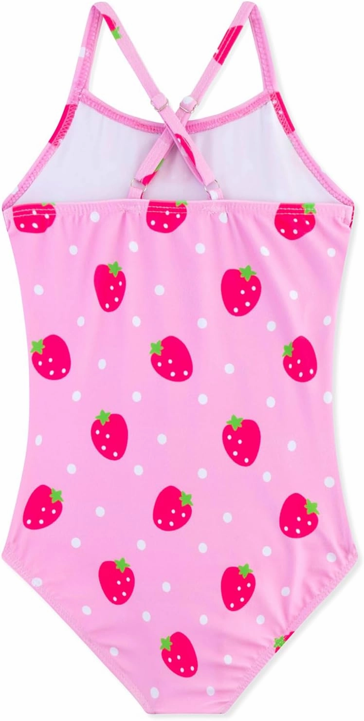 Girls One Piece Swimsuits Cute Ruffles Swimming Bathing Suit with Adjustable Straps Beach Pool Kids Swimwear 3T-12