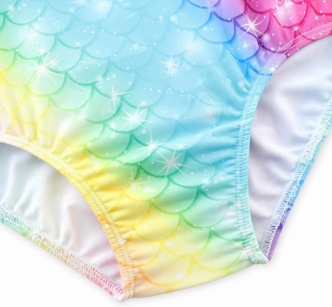 Girls One Piece Swimsuits Cute Ruffles Swimming Bathing Suit with Adjustable Straps Beach Pool Kids Swimwear 3T-12