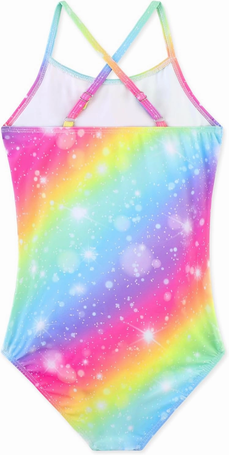 Girls One Piece Swimsuits Cute Ruffles Swimming Bathing Suit with Adjustable Straps Beach Pool Kids Swimwear 3T-12