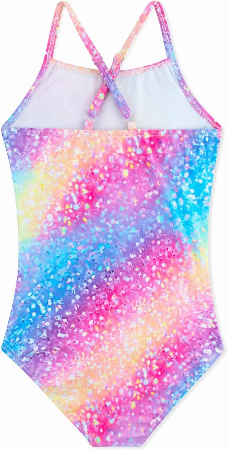 Girls One Piece Swimsuits Cute Ruffles Swimming Bathing Suit with Adjustable Straps Beach Pool Kids Swimwear 3T-12