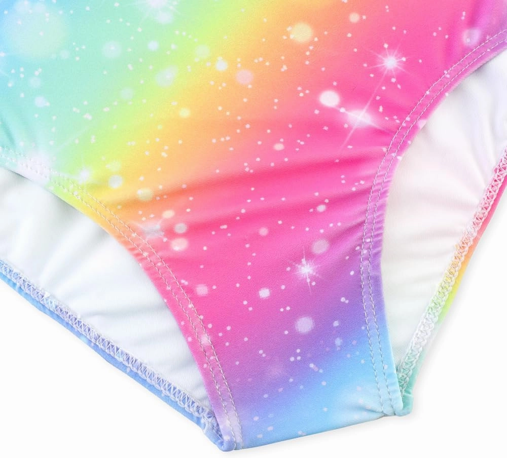 Girls One Piece Swimsuits Cute Ruffles Swimming Bathing Suit with Adjustable Straps Beach Pool Kids Swimwear 3T-12