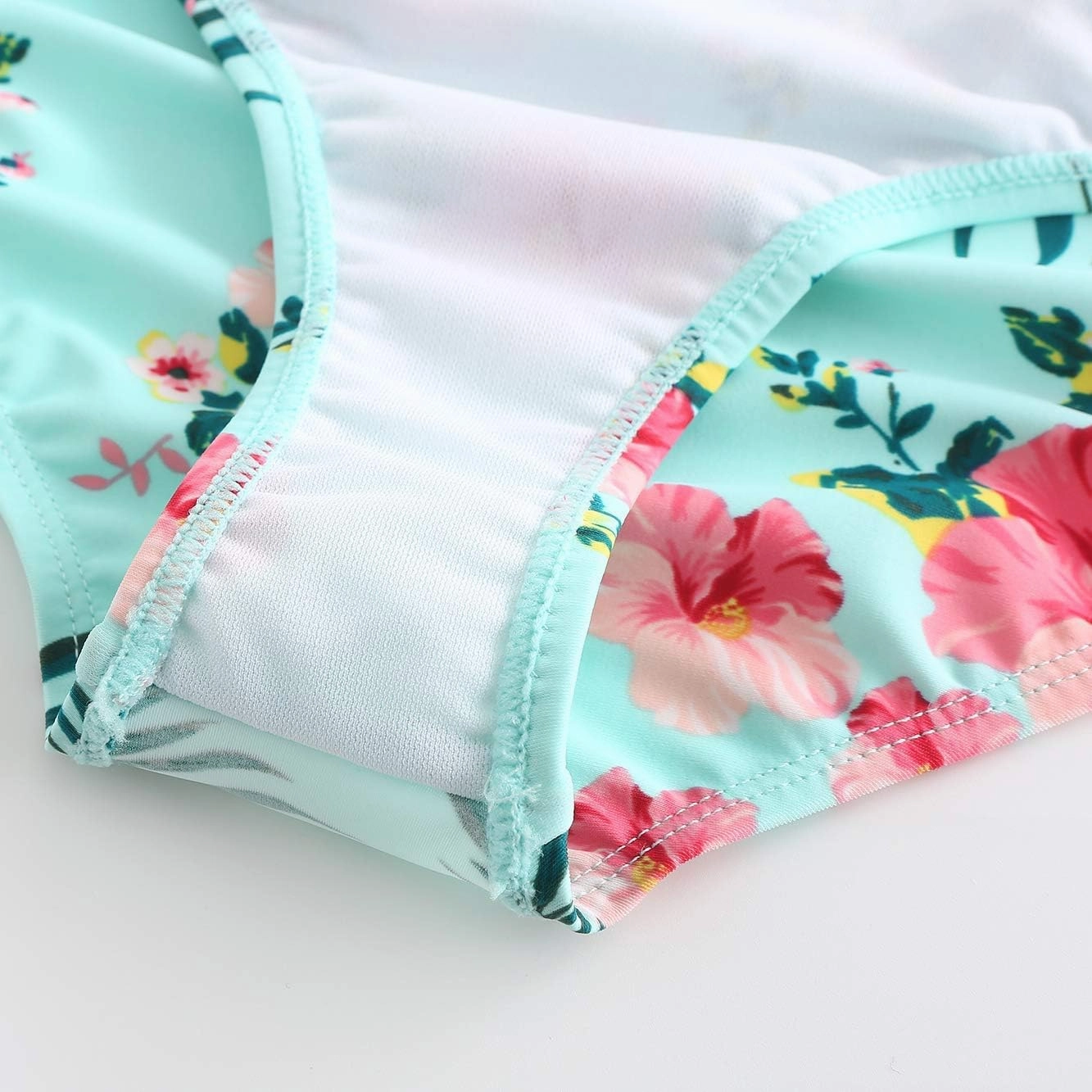 Girls One Piece Swimsuits One Shoulder Ruffle Swimwear Floral Bathing Suit