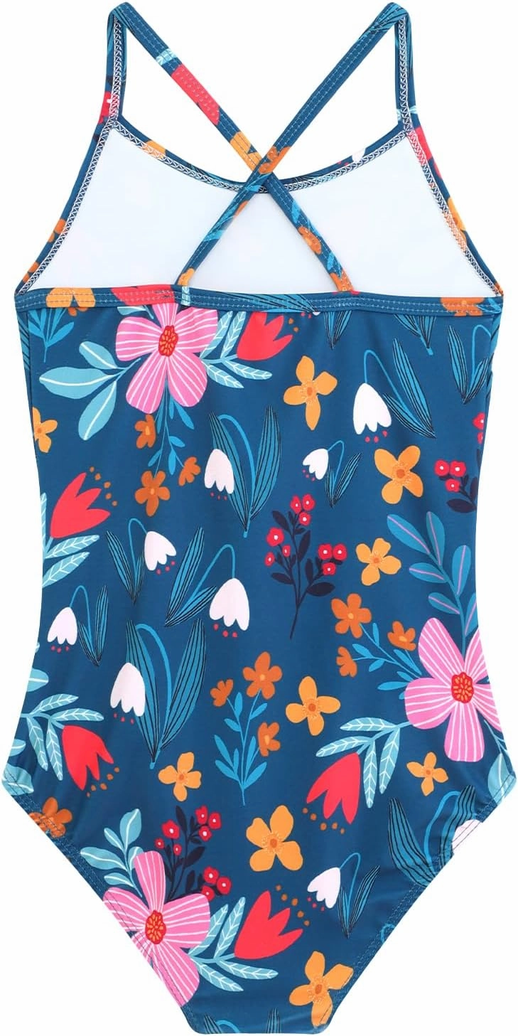 Girls One Piece Swimsuits Summer UPF 50  Quick Dry Beach Bathing Suit Cross Shoulder Strap Swimwear 2-10 Years