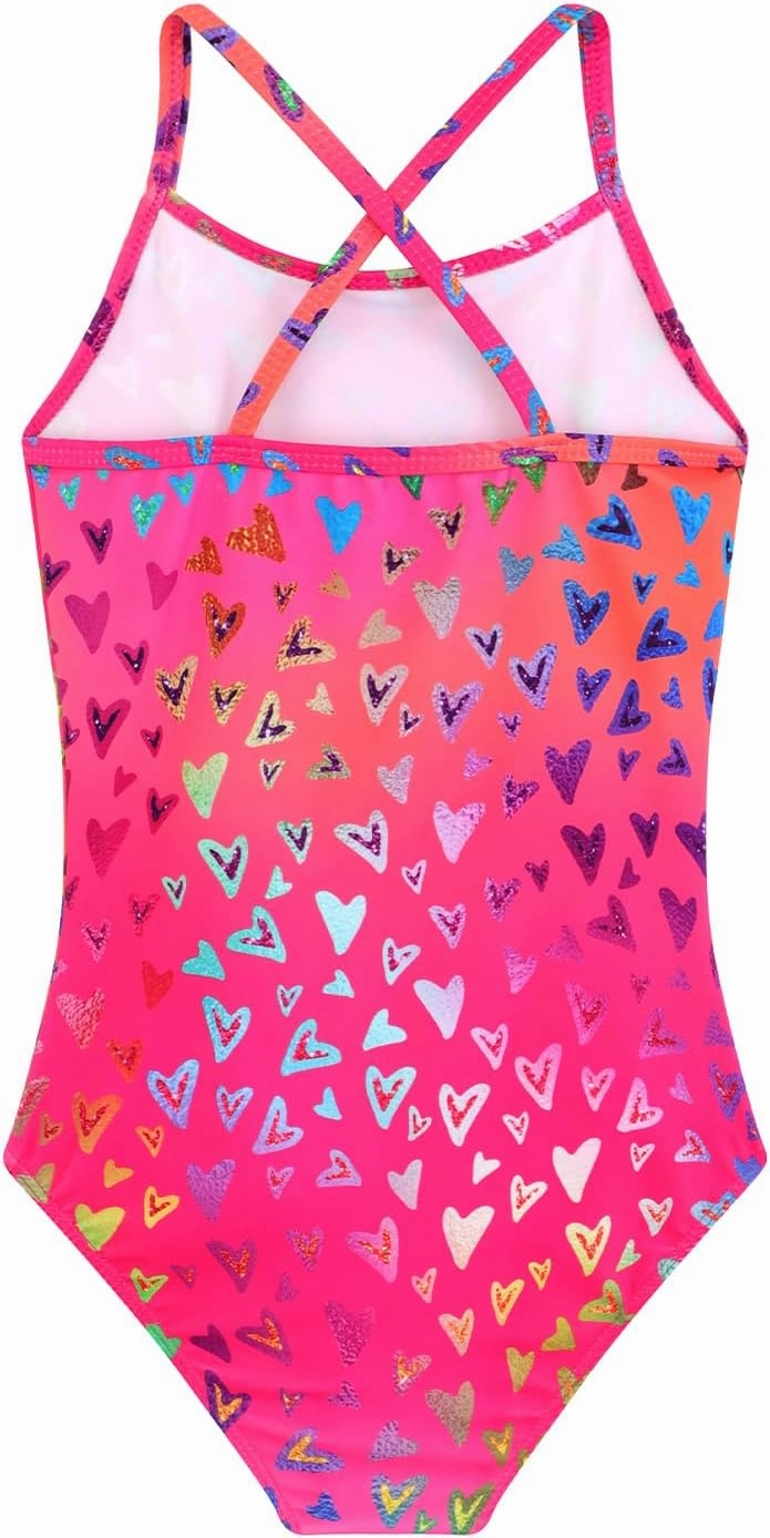 Girls One Piece Swimsuits Summer UPF 50  Quick Dry Beach Bathing Suit Cross Shoulder Strap Swimwear 2-10 Years