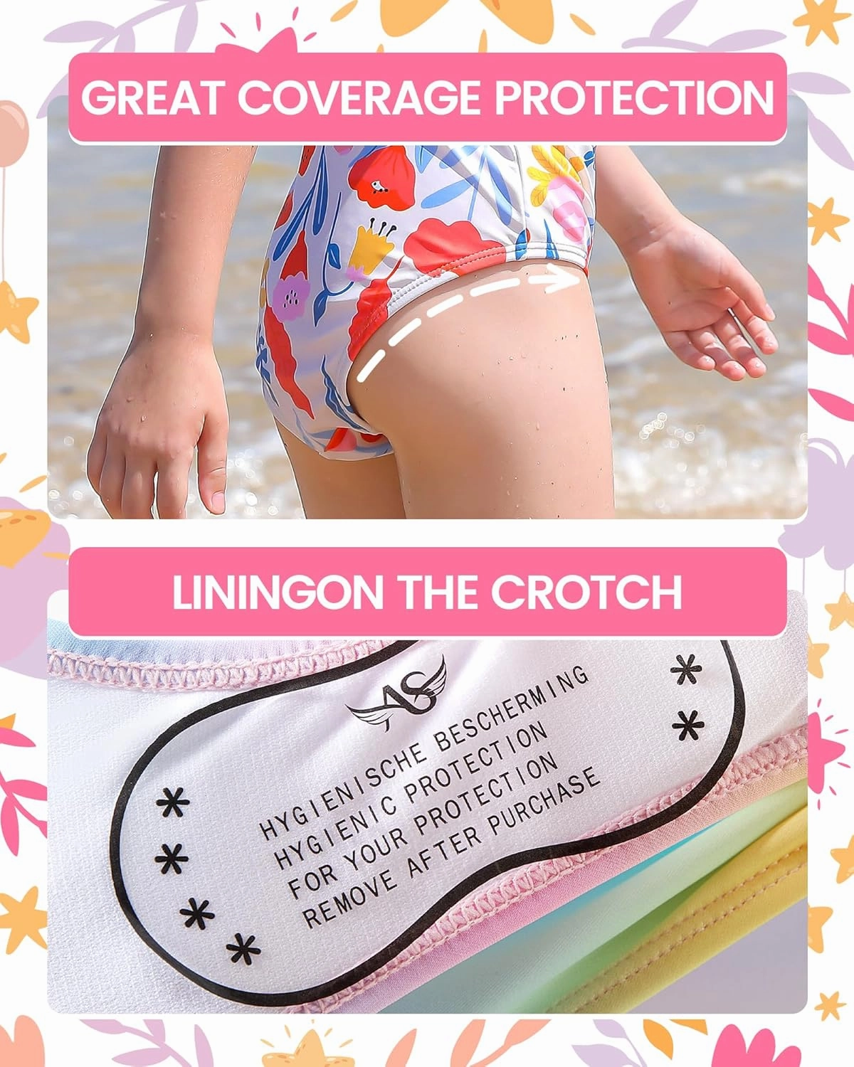 Girls One Piece Swimsuits Toddler Bathing Suit Little Kids Cute Swimwear Quick Dry Striped Ruffle Floral Size 2-10T