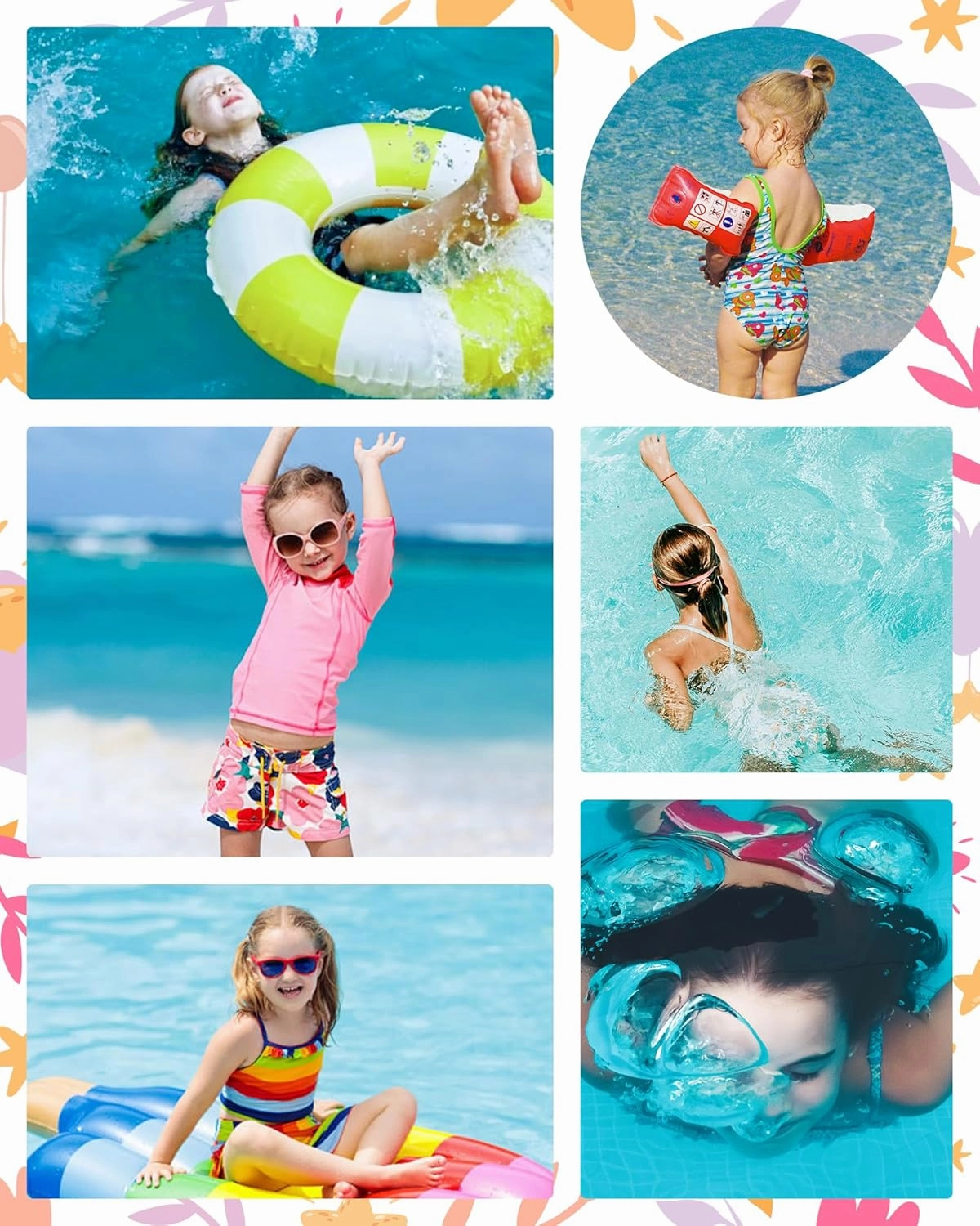 Girls One Piece Swimsuits Toddler Bathing Suit Little Kids Cute Swimwear Quick Dry Striped Ruffle Floral Size 2-10T