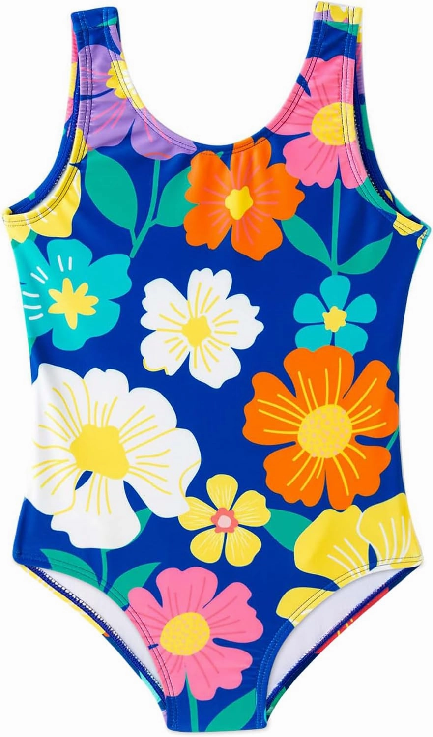 Girls One Piece Swimsuits Toddler Bathing Suit Little Kids Cute Swimwear Quick Dry Striped Ruffle Floral Size 2-10T