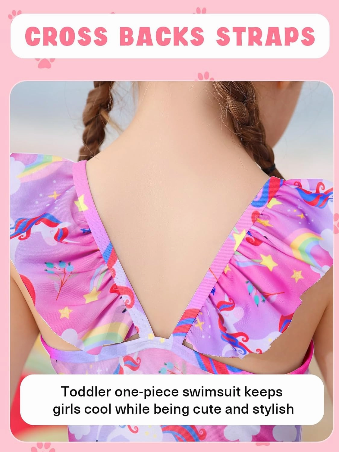 Girls One Piece Swimsuits Toddler Cute Ruffle Bathing Suits Quick Dry Beach Swimwear Size 1-5 Years