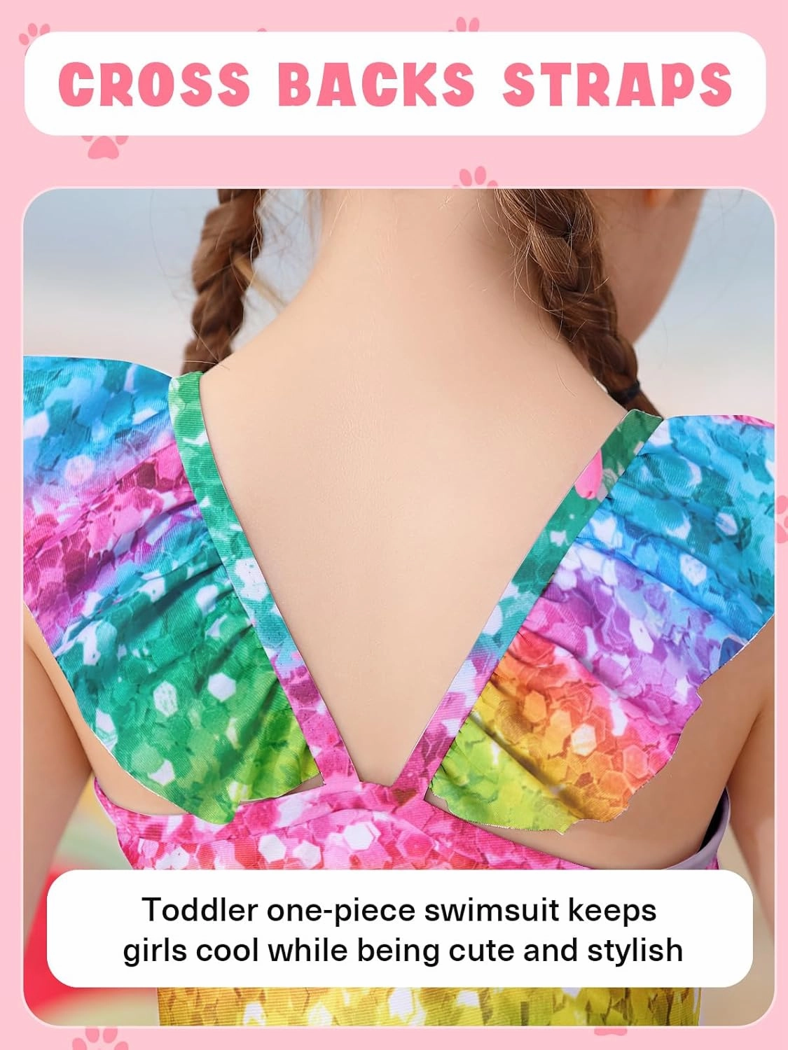 Girls One Piece Swimsuits Toddler Cute Ruffle Bathing Suits Quick Dry Beach Swimwear Size 1-5 Years