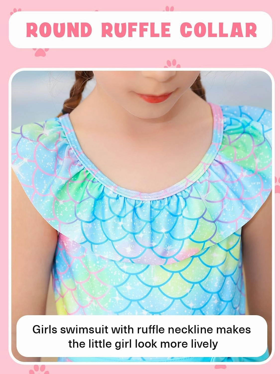 Girls One Piece Swimsuits Toddler Cute Ruffle Bathing Suits Quick Dry Beach Swimwear Size 1-5 Years