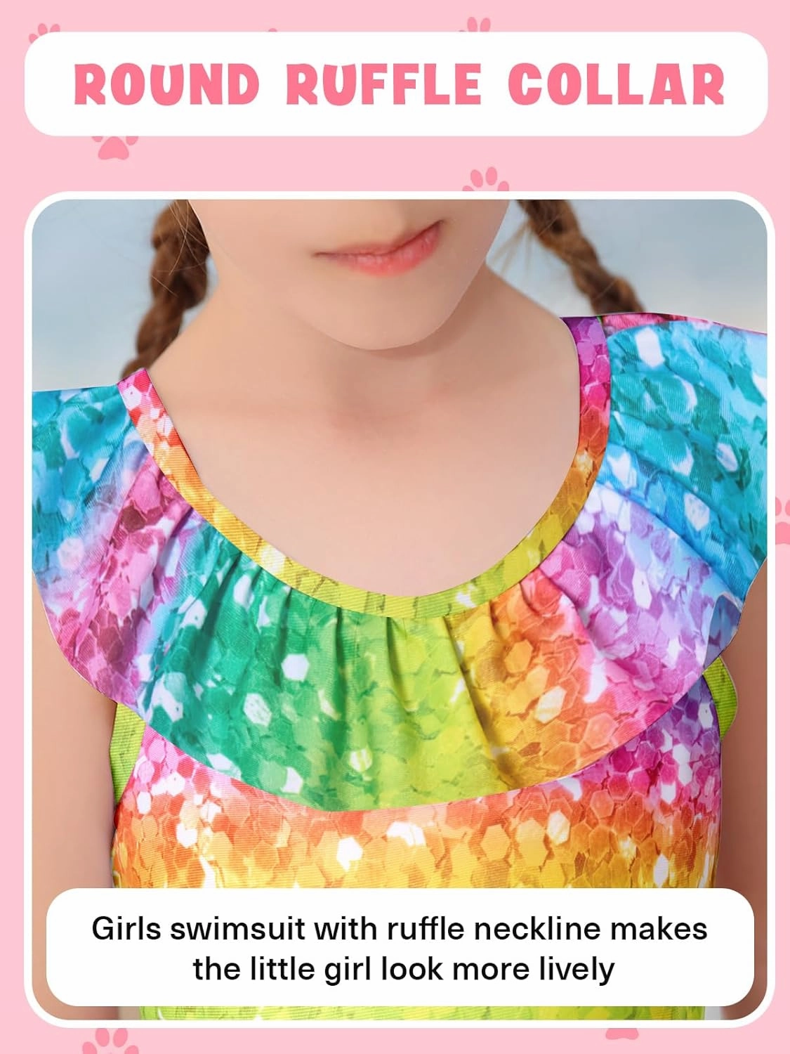 Girls One Piece Swimsuits Toddler Cute Ruffle Bathing Suits Quick Dry Beach Swimwear Size 1-5 Years