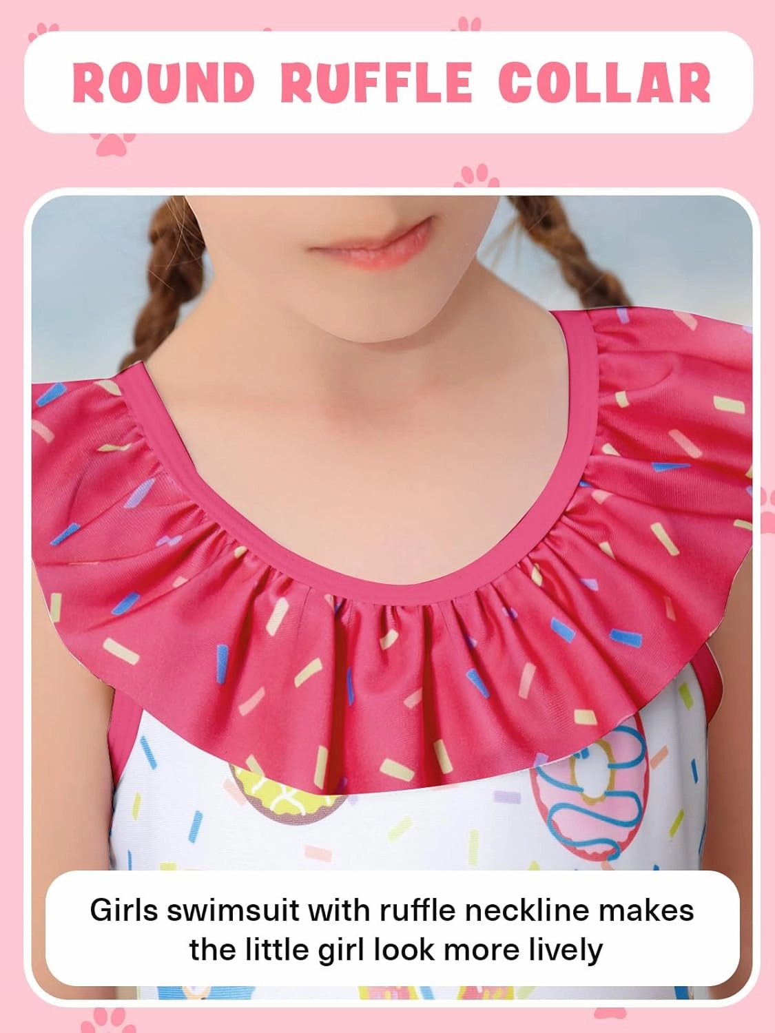 Girls One Piece Swimsuits Toddler Cute Ruffle Bathing Suits Quick Dry Beach Swimwear Size 1-5 Years
