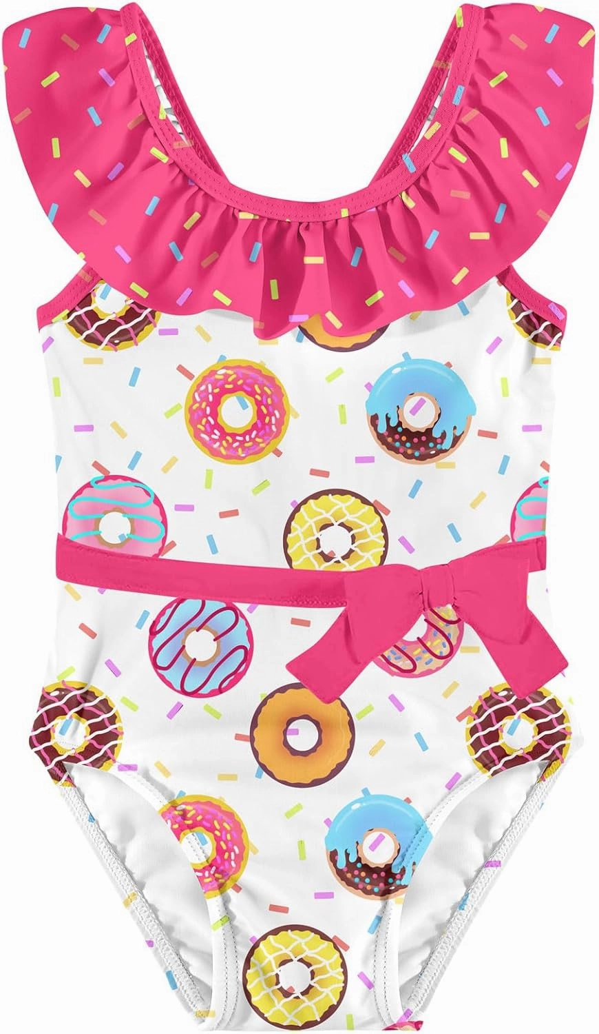 Girls One Piece Swimsuits Toddler Cute Ruffle Bathing Suits Quick Dry Beach Swimwear Size 1-5 Years