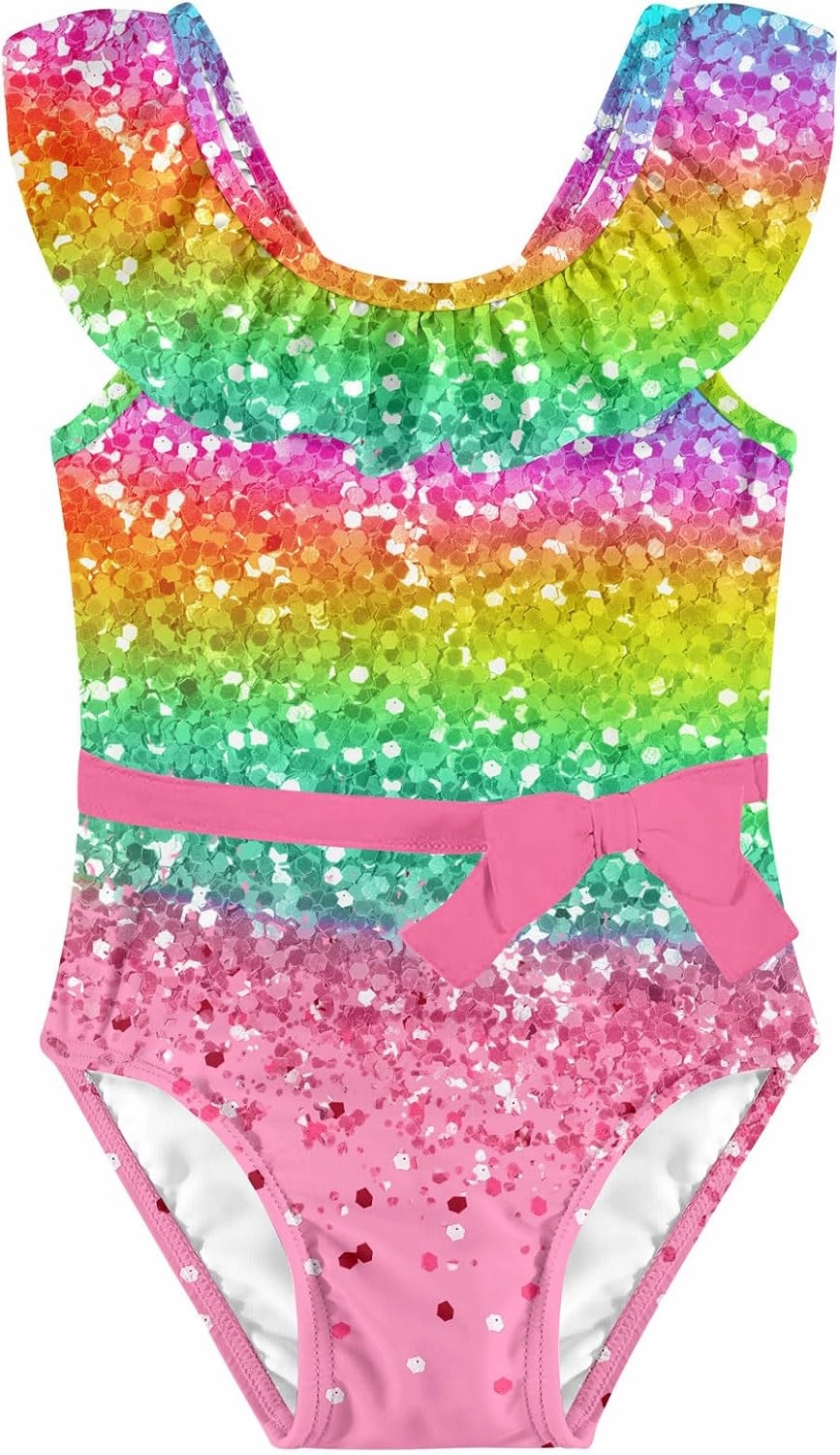 Girls One Piece Swimsuits Toddler Cute Ruffle Bathing Suits Quick Dry Beach Swimwear Size 1-5 Years