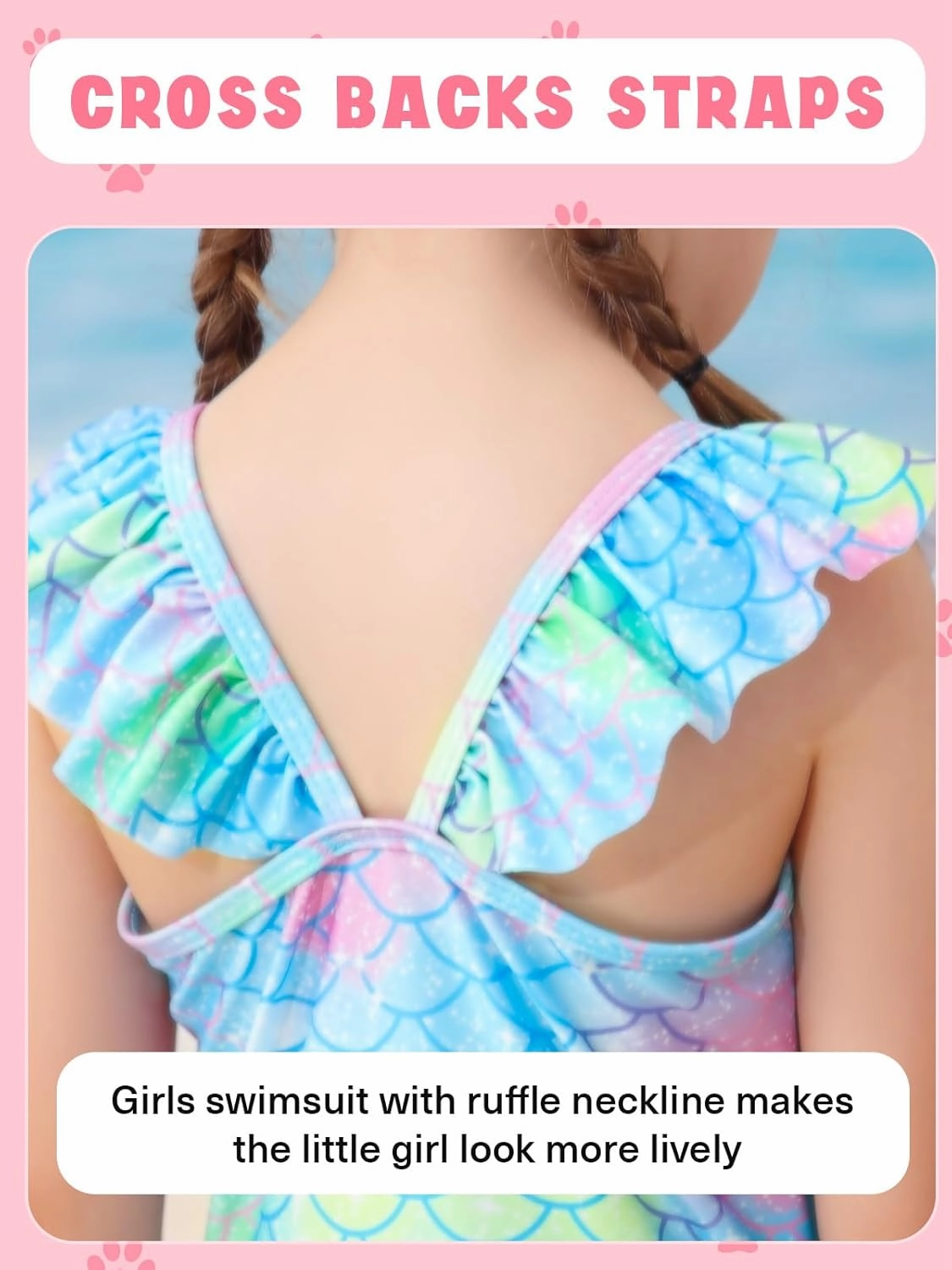 Girls One Piece Swimsuits Toddler Cute Ruffle Bathing Suits Quick Dry Beach Swimwear Size 1-5 Years