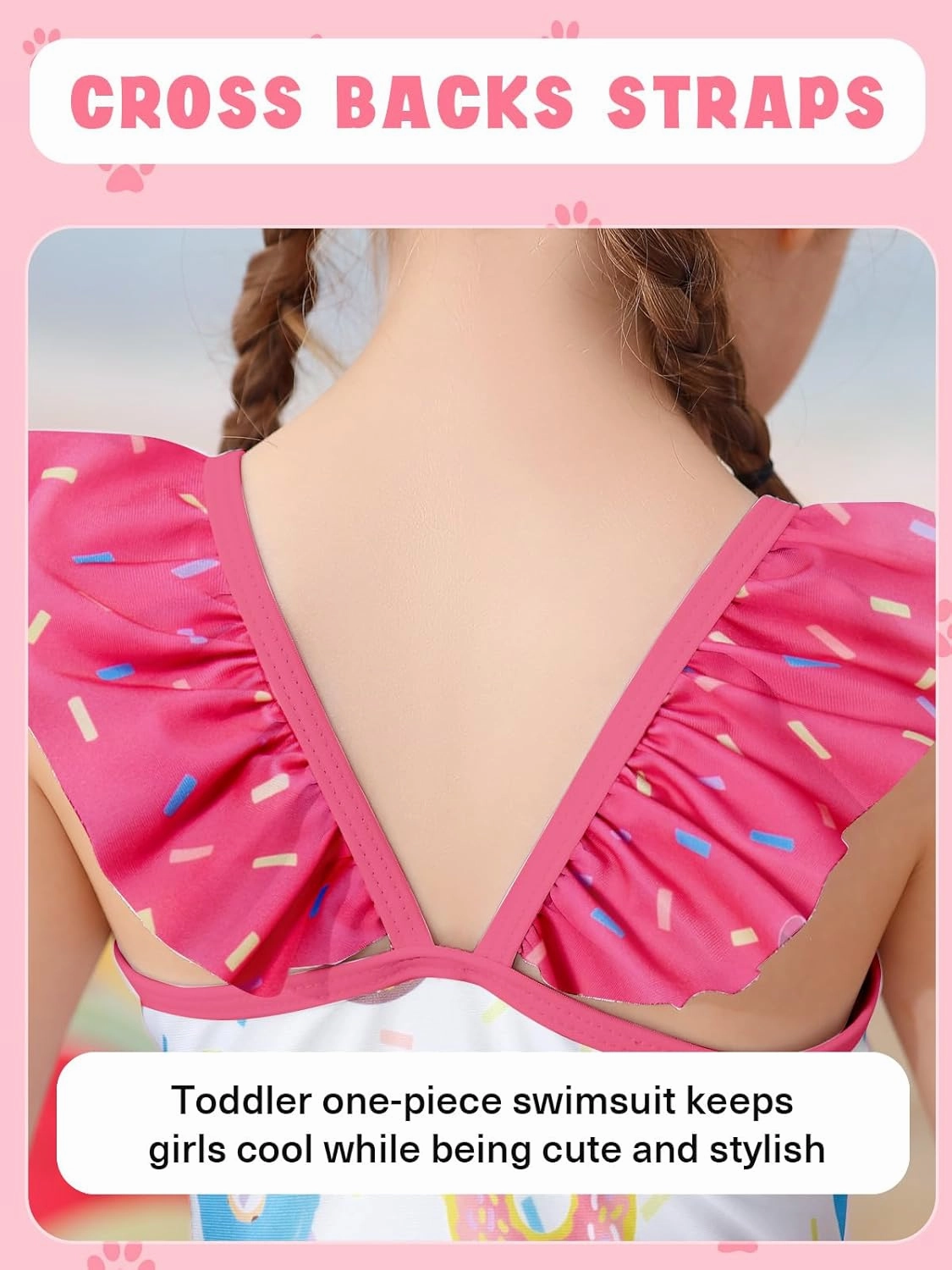 Girls One Piece Swimsuits Toddler Cute Ruffle Bathing Suits Quick Dry Beach Swimwear Size 1-5 Years